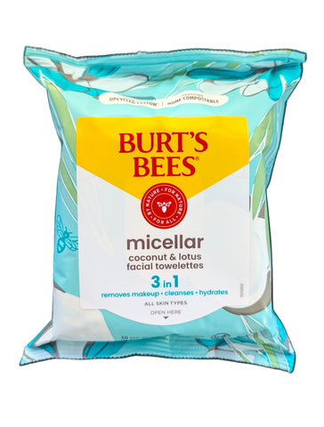 Burt's Bees Micellar Coconut & Lotus Facial Towelettes 30 ct