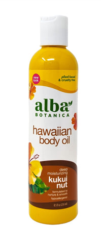 Alba Botanica Hawaiian Body Oil Deep Moiturizing Kukui Nut 8.5 oz