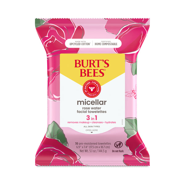 Burt's Bees Micellar Rose Water Facial Towelettes 30 ct
