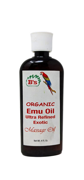 B's Organic Emu Oil Ultra Refined Exotic Massage Oil 4 oz