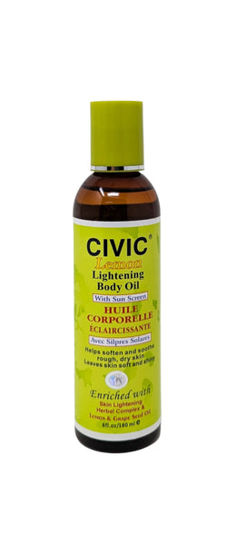 Civic Lemon Lightening Body Oil with Sunscreen 6 oz