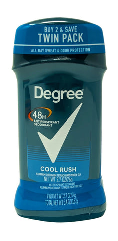 Degree 48H Antiperspirant Deodorant Solid Cool Rush 2.7 oz Twin Pack