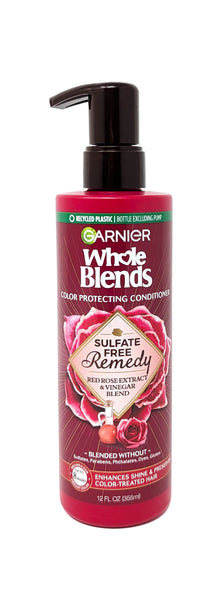Garnier Whole Blends Color Protecting Conditioner Red Rose Extract & Vinegar Blend 12 oz