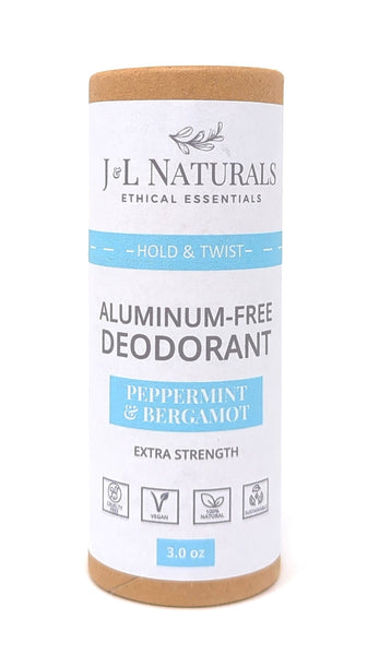 J&L Naturals Aluminum-Free Deodorant Peppermint & Bergamot 3 oz