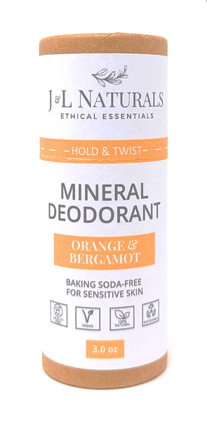 J&L Naturals Mineral Deodorant Orange & Bergamot 3 oz