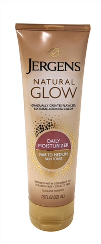 Jergens Natural Glow Daily Moisturizer Sunless Tanner Fair to Medium 7.5 oz