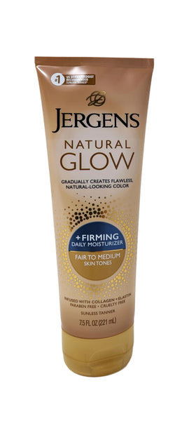 Jergens Natural Glow Firming Daily Moisturizer Sunless Tanner Fair to Medium 7.5 oz