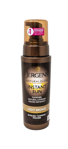 Jergens Natural Glow Instant Sun Sunless Tanning Mousse Light Bronze 6 oz