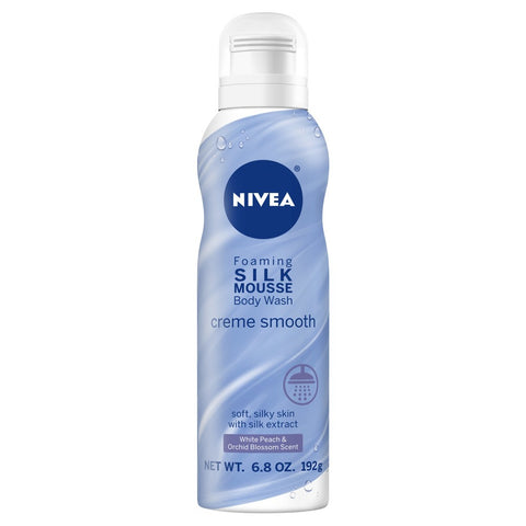 Nivea Foaming Silk Mousse Body Wash White Peach & Orchid Blossom 6.8 oz