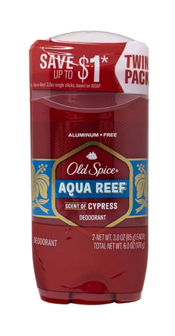 Old Spice Solid Deodorant Aqua Reef 3 oz Twin Pack